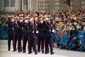 The changing of the guard at the Royal Palace of Madrid